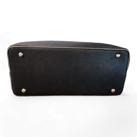 Jessica Moore Large Black Pebbled Leather Lux Tote Bag NWT - Picture 4 of 8